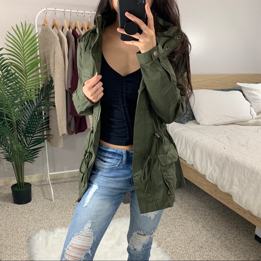 🆕 Lizzy - Olive Green Utility Jacket - Picture 2 of 6